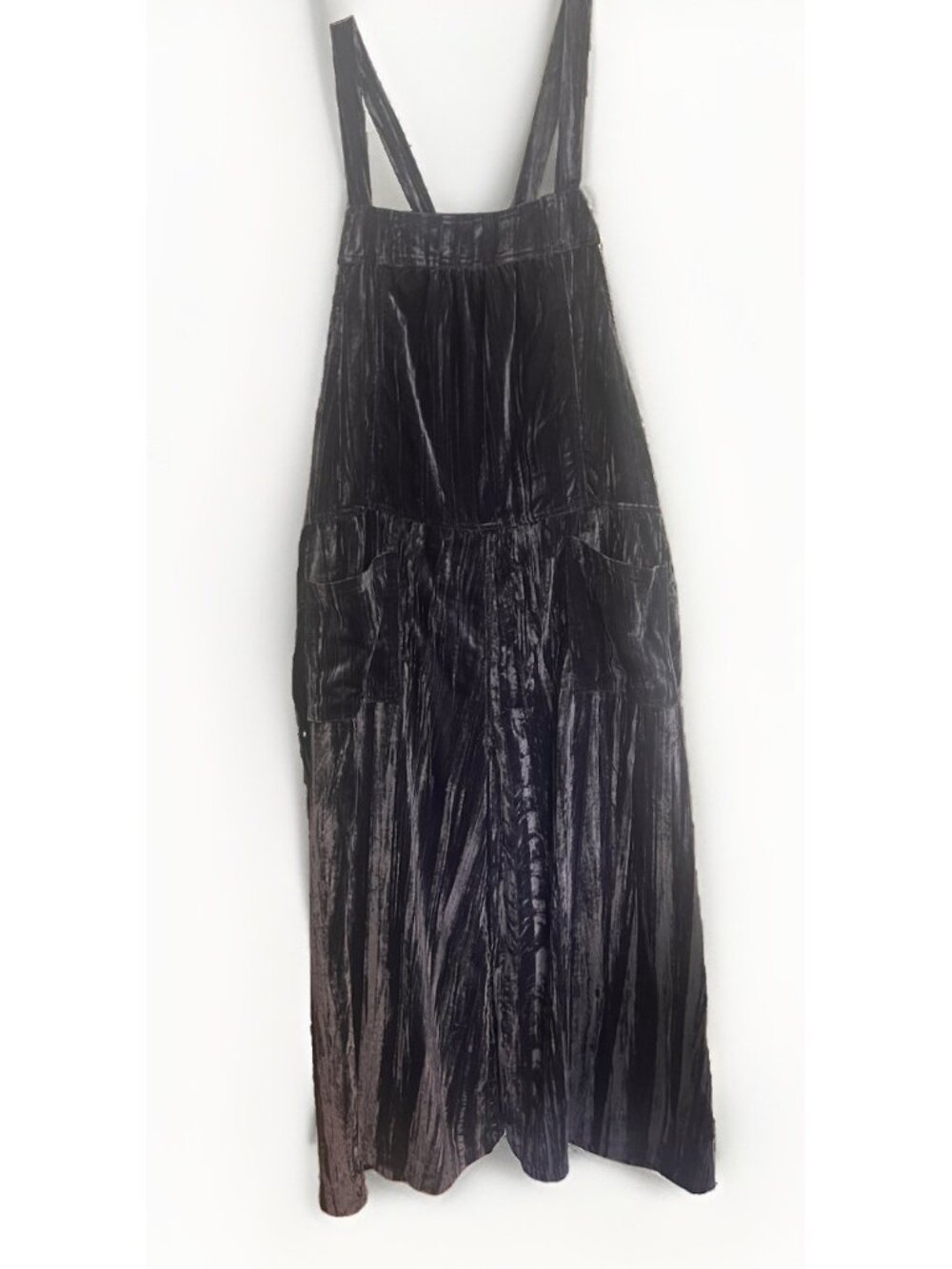 Natural Life Dakota Tie Crush Velvet Overalls Charcoal Gray Size XL    Bb - Picture 2 of 9
